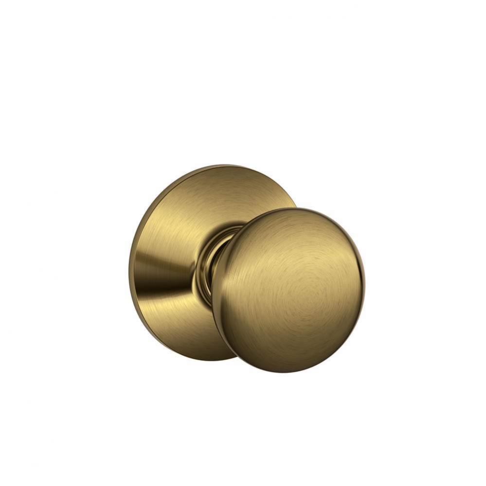 Plymouth Knob Hall and Closet Lock in Antique Brass