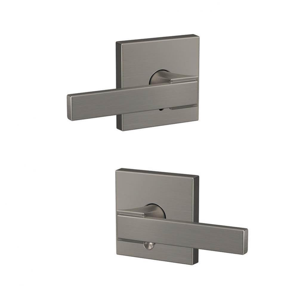 Custom Northbrook Lever with Collins Trim Hall-Closet and Bed-Bath Lock in Satin Nickel