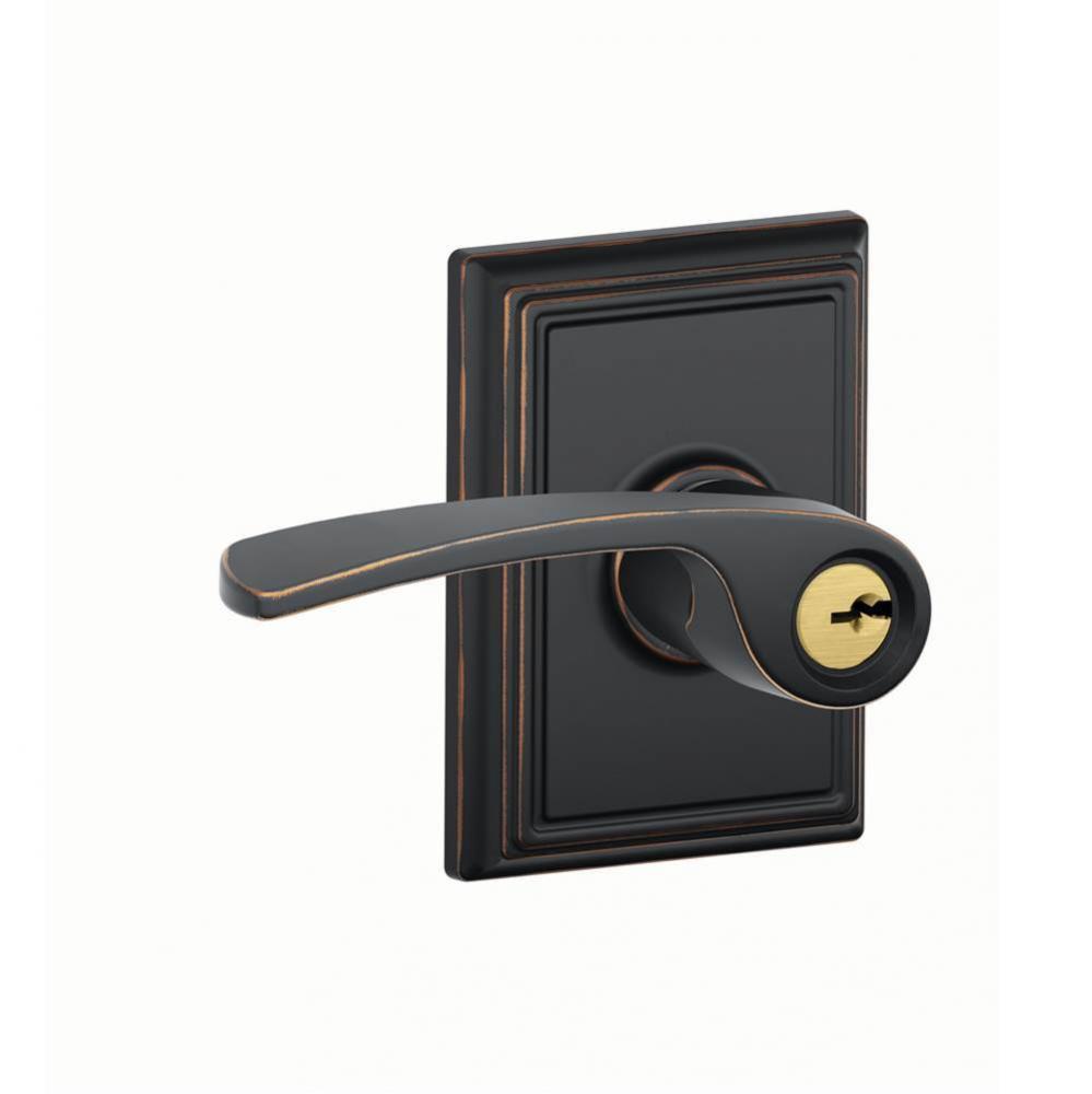 Merano Lever with Addison Trim Keyed Entry Lock in Aged Bronze
