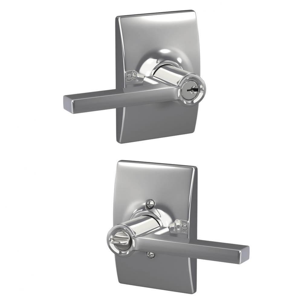 Latitude Lever with Century Trim Keyed Entry Lock in Bright Chrome