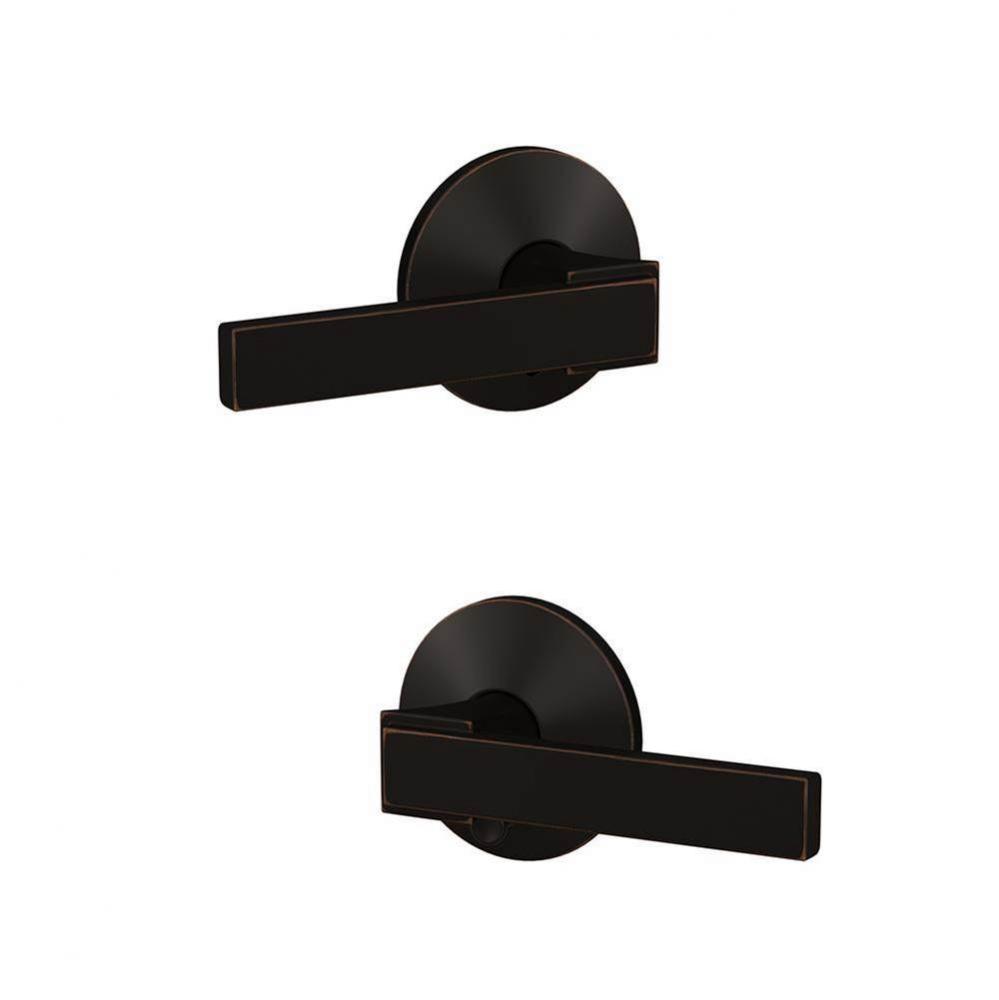 Custom Northbrook Lever with Kinsler Trim Hall-Closet and Bed-Bath Lock in Aged Bronze