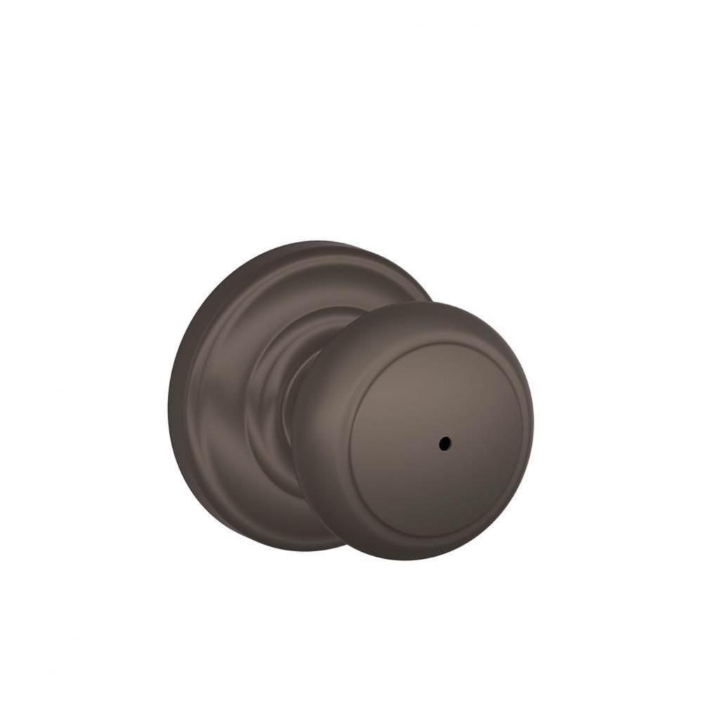 Andover Knob with Andover Trim Bed and Bath Lock in Oil Rubbed Bronze