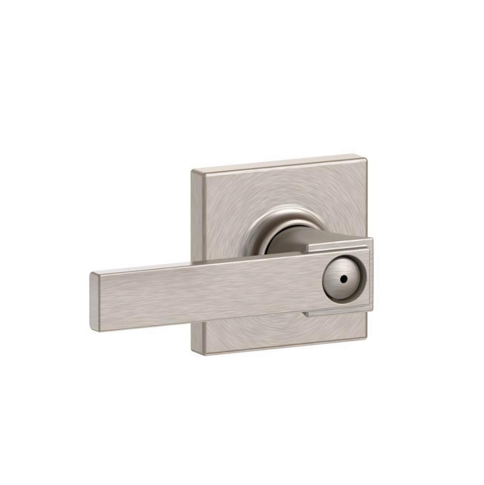 Northbrook Lever with Collins Trim Bed and Bath Lock in Satin Nickel
