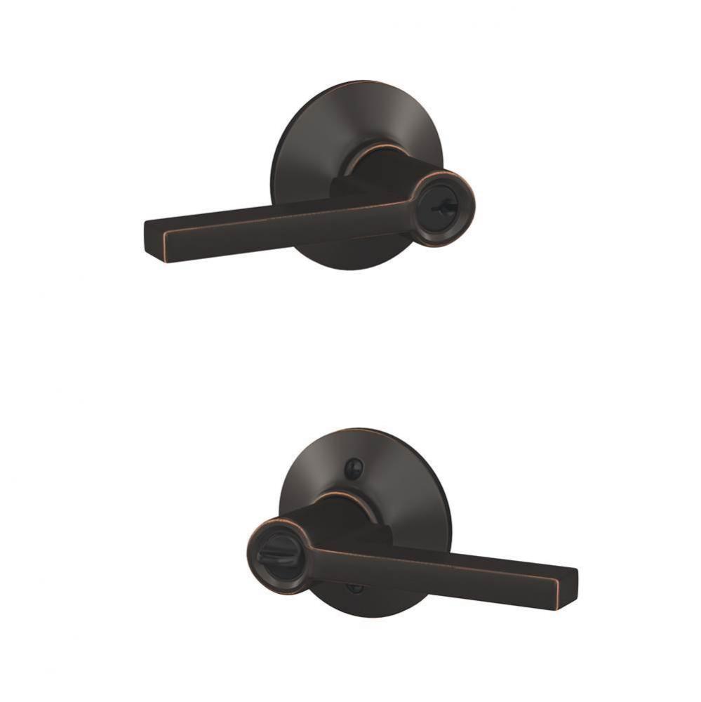 Latitude Lever with Plymouth Trim Keyed Entry Lock in Aged Bronze