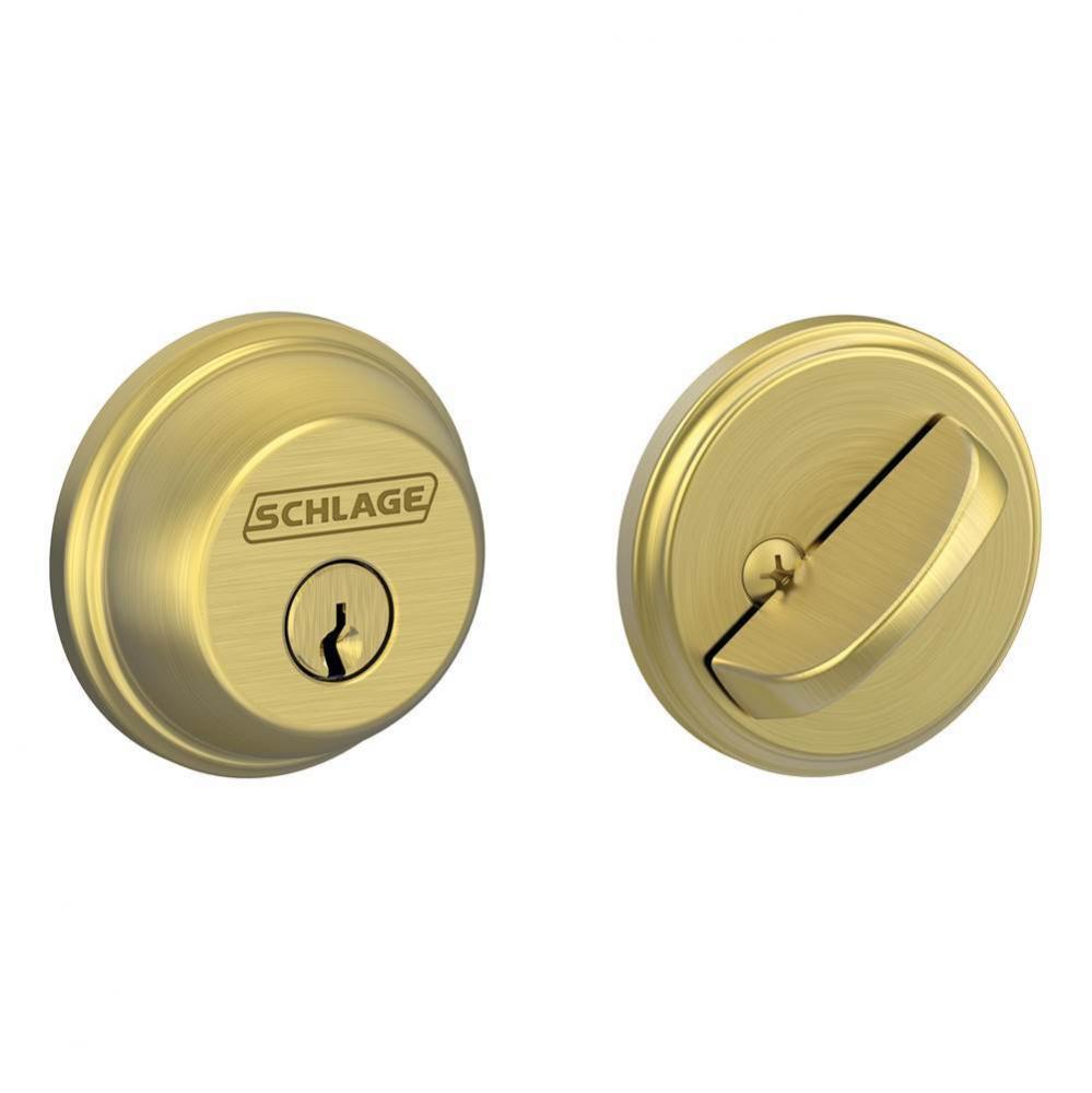 Single Cylinder Deadbolt in Satin Brass