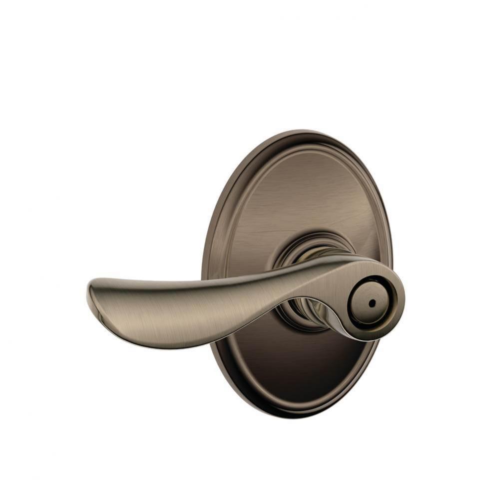 Champagne Lever with Wakefield Trim Bed and Bath Lock in Antique Pewter