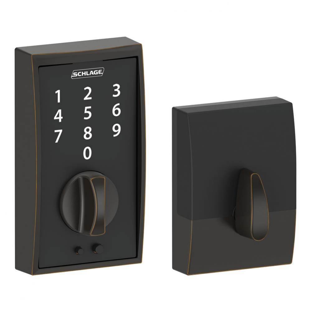 Touch Keyless Touchscreen Deadbolt with Century Trim in Aged Bronze