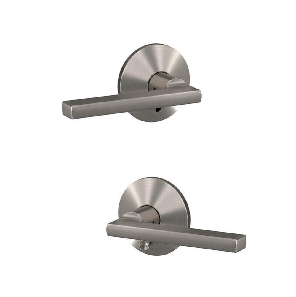 Custom Latitude Lever with Kinsler Trim Hall-Closet and Bed-Bath Lock in Satin Nickel