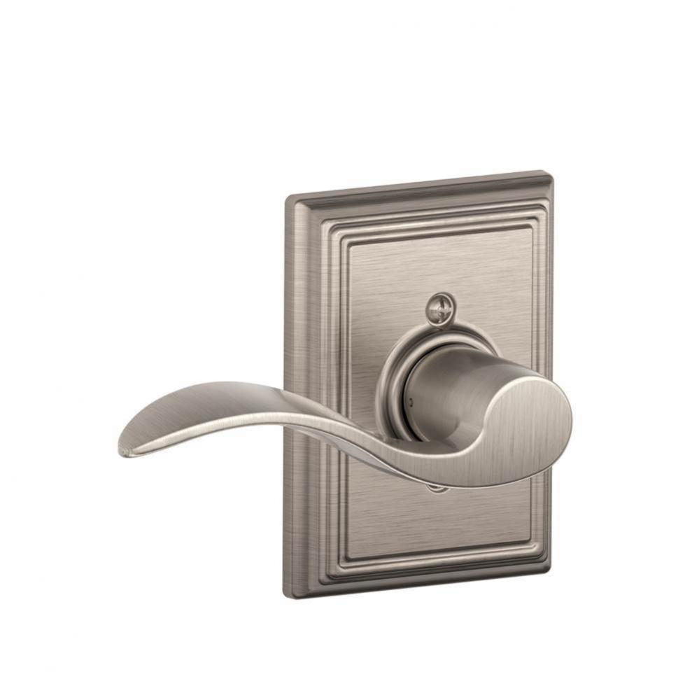 Accent Lever with Addison Trim Non-Turning Lock in Satin Nickel - Right Handed
