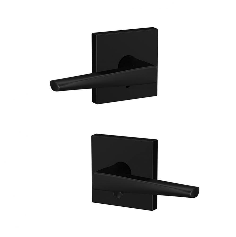 Custom Eller Lever with Collins Trim Hall-Closet and Bed-Bath Lock in Matte Black