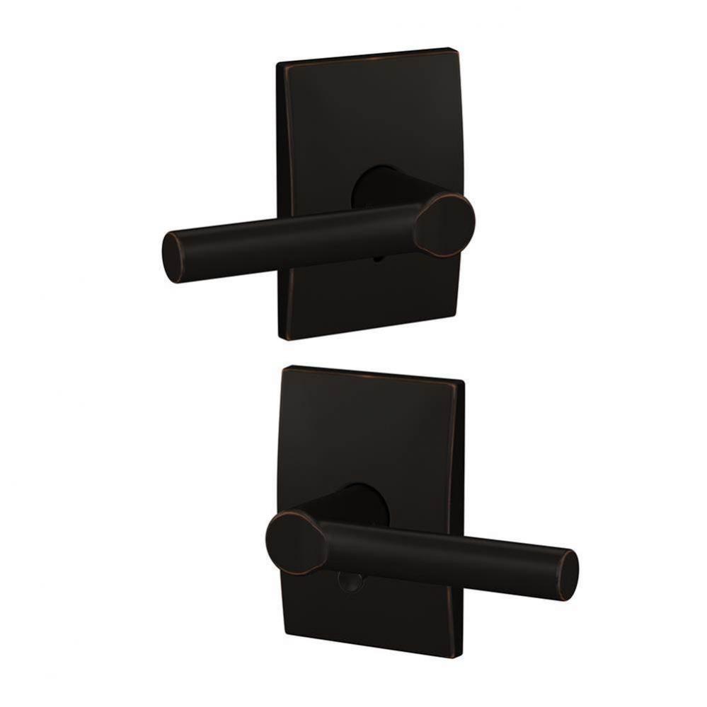 Custom Broadway Lever with Century Trim Hall-Closet and Bed-Bath Lock in Aged Bronze