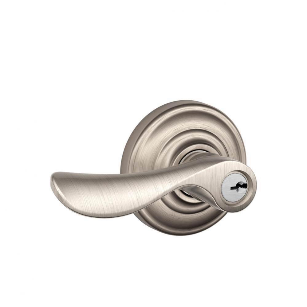 Champagne Lever with Andover Trim Keyed Entry Lock in Satin Nickel