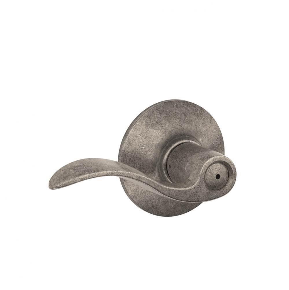 Accent Lever Bed and Bath Lock in Distressed Nickel