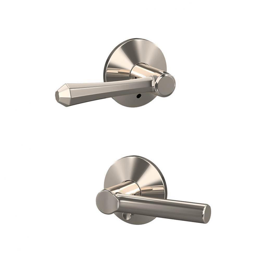 Custom Dempsey Lever with Kinsler Trim Hall-Closet and Bed-Bath Lock in Polished Nickel