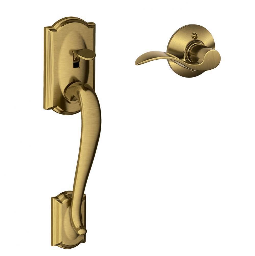 Camelot Lower Half Handleset and Accent Lever in Antique Brass - Left Handed