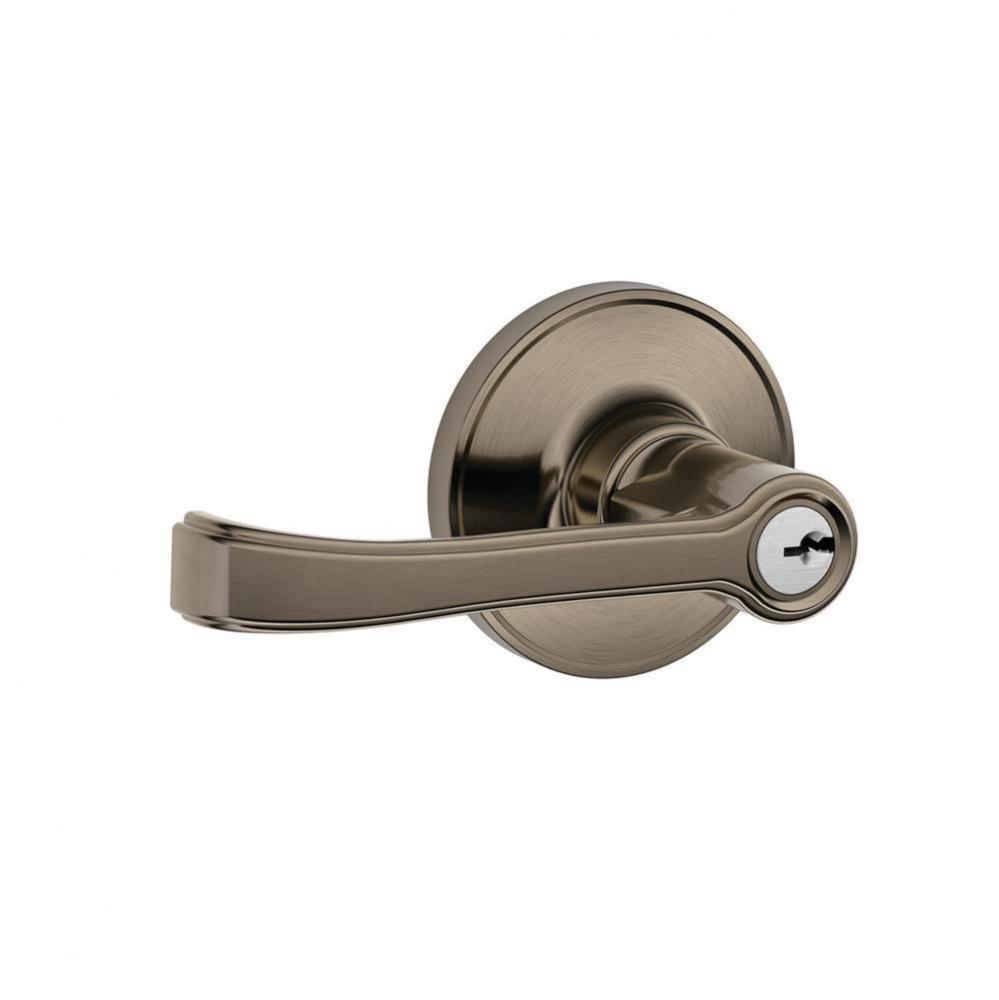 Torino Lever Keyed Entry Lock in Antique Pewter