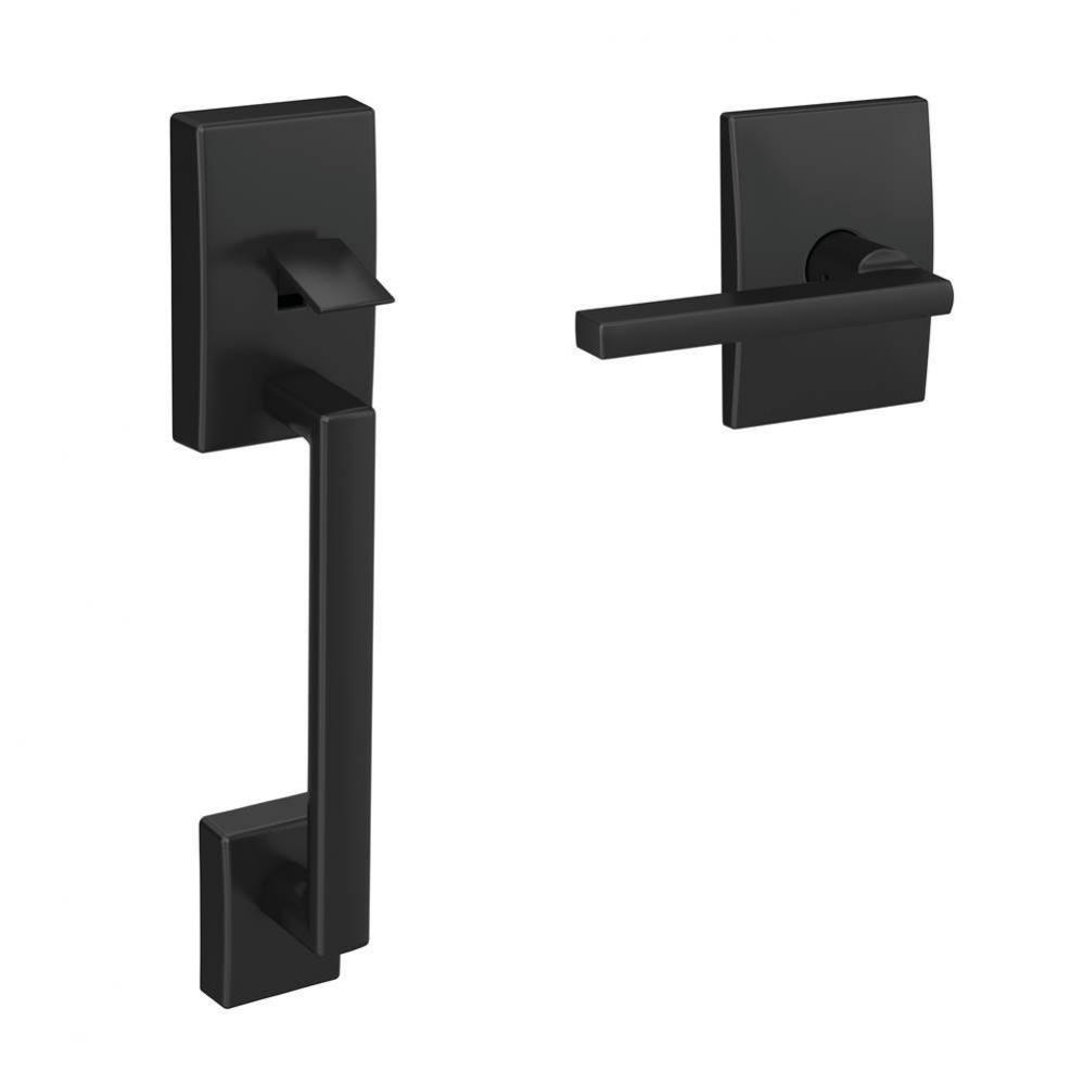 Custom Century Front Entry Handle and Latitude Lever with Century Trim in Matte Black