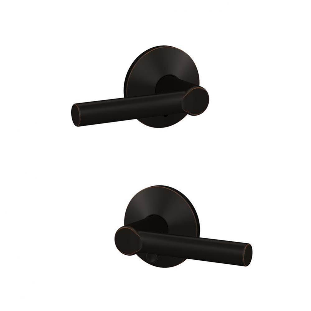 Custom Broadway Lever with Kinsler Trim Hall-Closet and Bed-Bath Lock in Aged Bronze