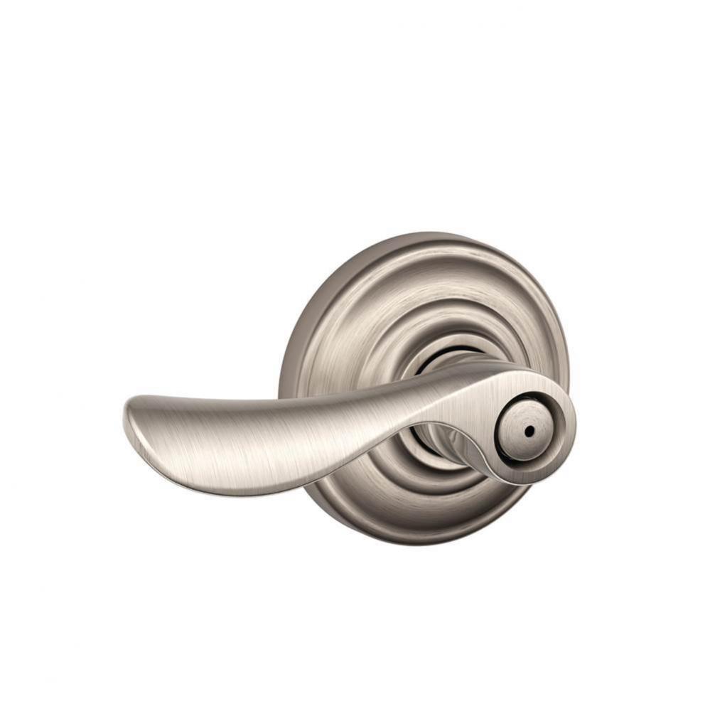 Champagne Lever with Andover Trim Bed and Bath Lock in Satin Nickel