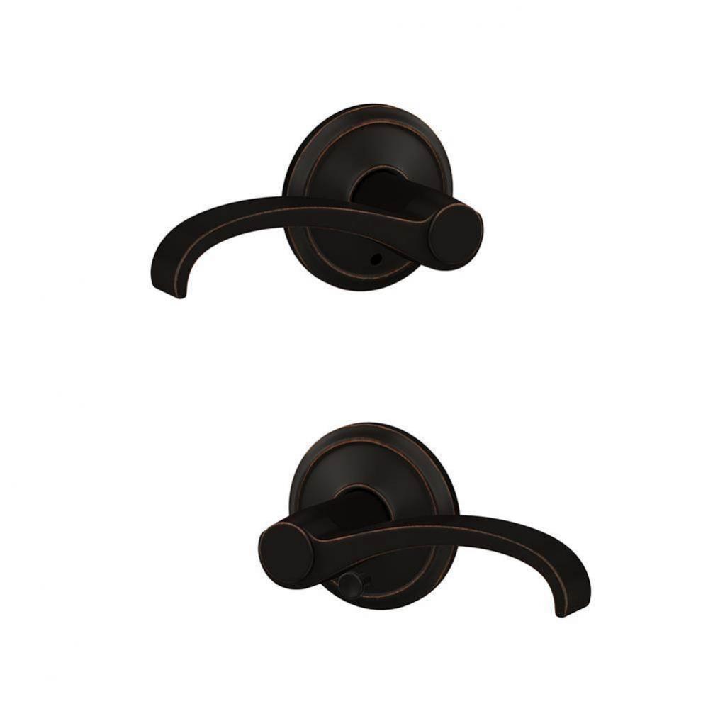Custom Whitney Lever with Alden Hall-Closet and Bed-Bath Lock Trim in Aged Bronze
