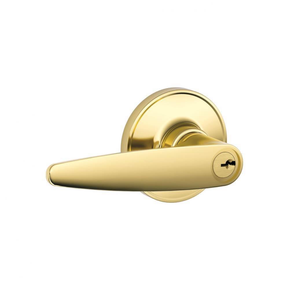 Dover Lever Keyed Entry Lock in Bright Brass