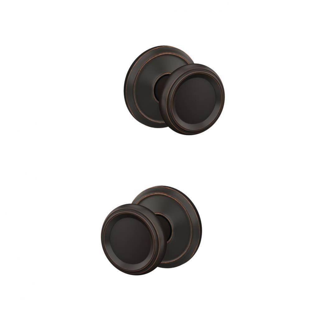 Custom Offerman Non-Turning Knob with Alden Trim in Aged Bronze