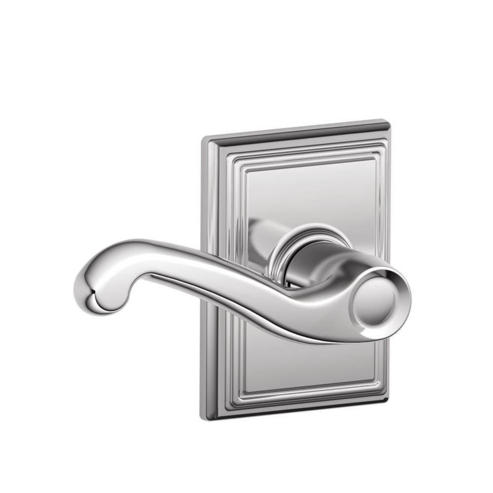 Flair Lever with Addison Trim Hall and Closet Lock in Bright Chrome