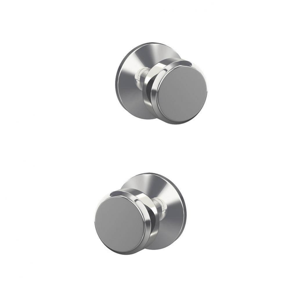 Custom Bowery Non-Turning Knob with Kinsler Trim in Bright Chrome