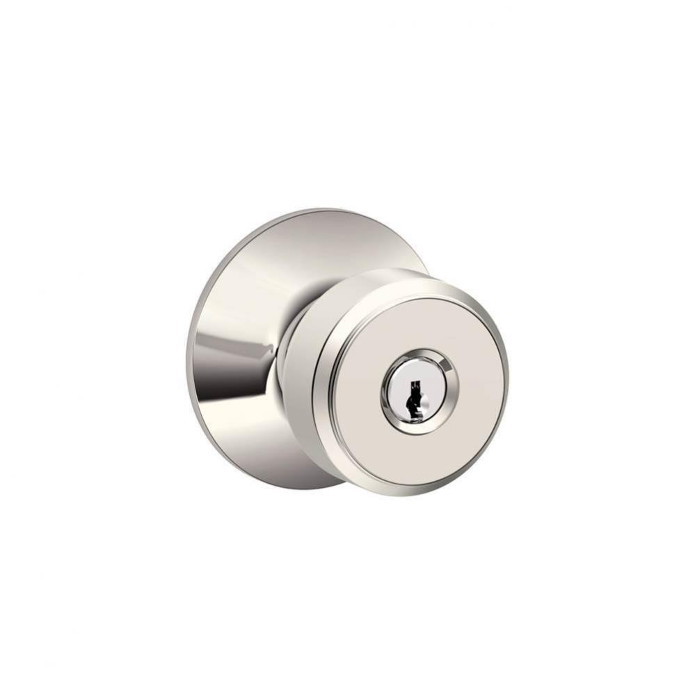 Bowery Knob Keyed Entry Lock in Polished Nickel