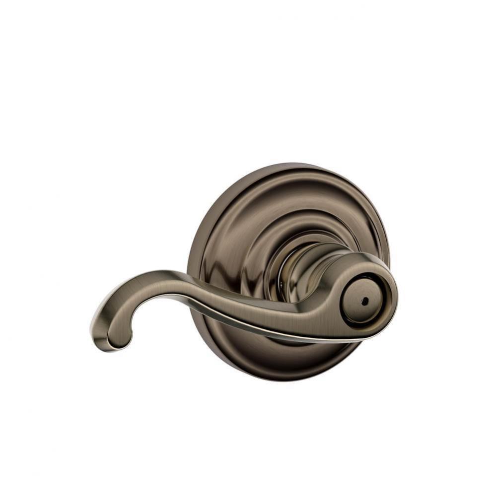 Callington Lever with Andover Trim Bed and Bath Lock in Antique Pewter