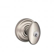 Schlage F51 V SIE 619 AND - Siena Knob with Andover Trim Keyed Entry Lock in Satin Nickel