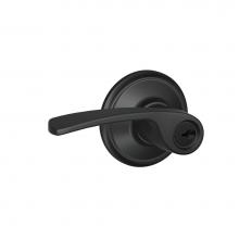 Schlage F51A MER 622 - Merano Lever Keyed Entry Lock in Matte Black