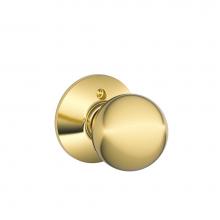 Schlage F170 ORB 505 - Orbit Knob Non-Turning Lock in Bright Brass