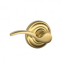 Schlage F170 STA 605 AND LH - St. Annes Lever with Andover Trim Non-Turning Lock in Bright Brass - Left Handed