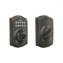 Schlage BE365 CAM 530 - Keypad Deadbolt with Camelot Trim in Black Stainless
