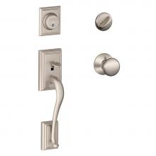 Schlage F60 ADD 619 PLY - Addison Handleset with Single Cylinder Deadbolt and Plymouth Knob in Satin Nickel