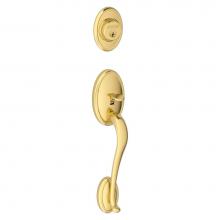 Schlage F58 WKF 505 - Wakefield Exterior Handleset Grip with Exterior Single Cylinder Deadbolt in Bright Brass