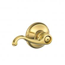Schlage F40 CLT 605 - Callington Lever Bed and Bath Lock in Bright Brass