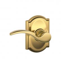 Schlage F10 STA 505 CAM - St. Annes Lever with Camelot Trim Hall and Closet Lock in Bright Brass