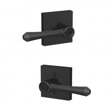 Schlage F51A DMP 622 COL - Dempsey Lever with Collins Trim Keyed Entry Lock in Matte Black