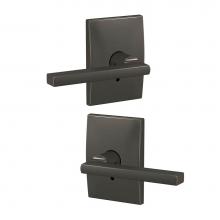 Schlage FC172 LAT 530 CEN - Custom Latitude Non-Turning Lever with Century Trim in Black Stainless