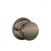Schlage F10 AND 620 AND - Andover Knob with Andover Trim Hall and Closet Lock in Antique Pewter