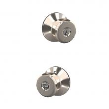 Schlage F51A BWE 618 PLY - Bowery Knob with Plymouth Trim Keyed Entry Lock in Polished Nickel