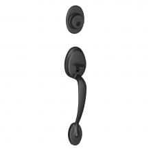 Schlage F58 PLY 622 - Plymouth Exterior Handleset Grip with Exterior Single Cylinder Deadbolt in Matte Black