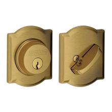 Schlage B60 N CAM 609 - Single Cylinder Deadbolt with Camelot Trim in Antique Brass