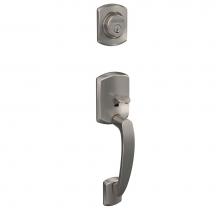 Schlage FC58 GRW 619 - Custom Greenwich Single Cylinder Handleset Exterior in Satin Nickel