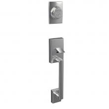 Schlage FC92 CEN 625 - Custom Century Exterior Inactive Handleset Grip with Exterior Inactive Deadbolt in Bright Chrome