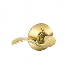Schlage F170 ACC 505 LH - Accent Lever Non-Turning Lock in Bright Brass - Left Handed
