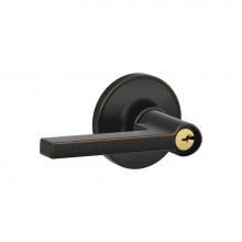 Schlage J54 SOL 716 - Solstice Lever Keyed Entry Lock in Aged Bronze