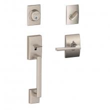 Schlage F60 V CEN 619 LAT CEN - Century Handleset with Single Cylinder Deadbolt and Latitude Lever with Century Trim